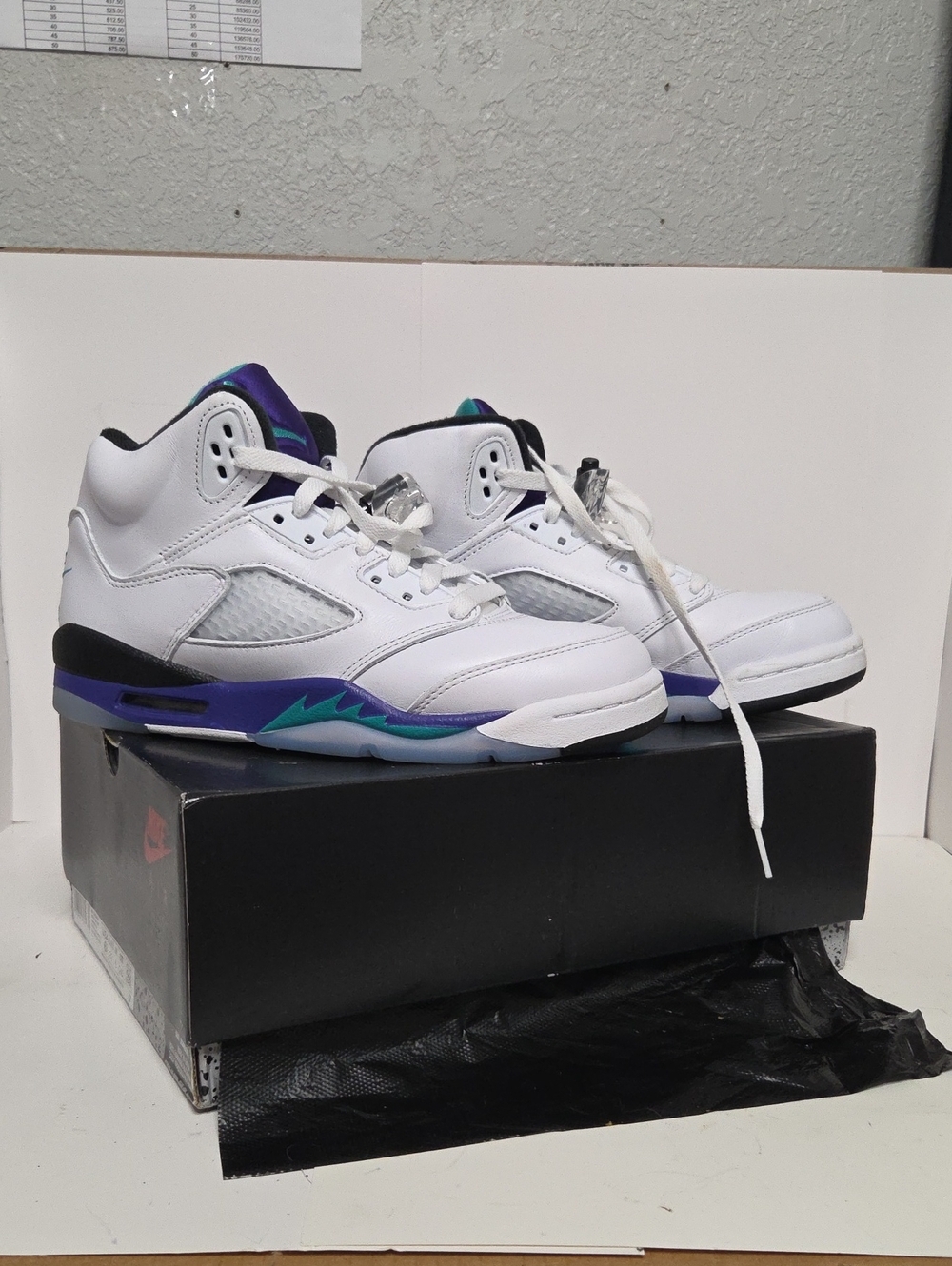Nike White Sneakers with Purple and Teal Accents Size 6.5